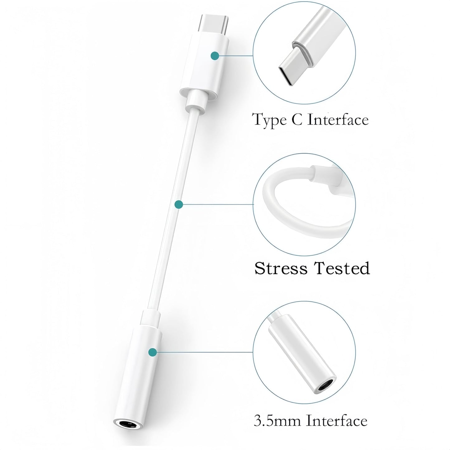 10 Pack Usbc to 3.5mm Jack Audio Adapter,The Headphone Adapter to USB C Compatible with iPhone 17/16/15 Series,Samsung Galaxy S25,S24,S23 Ultra,Note