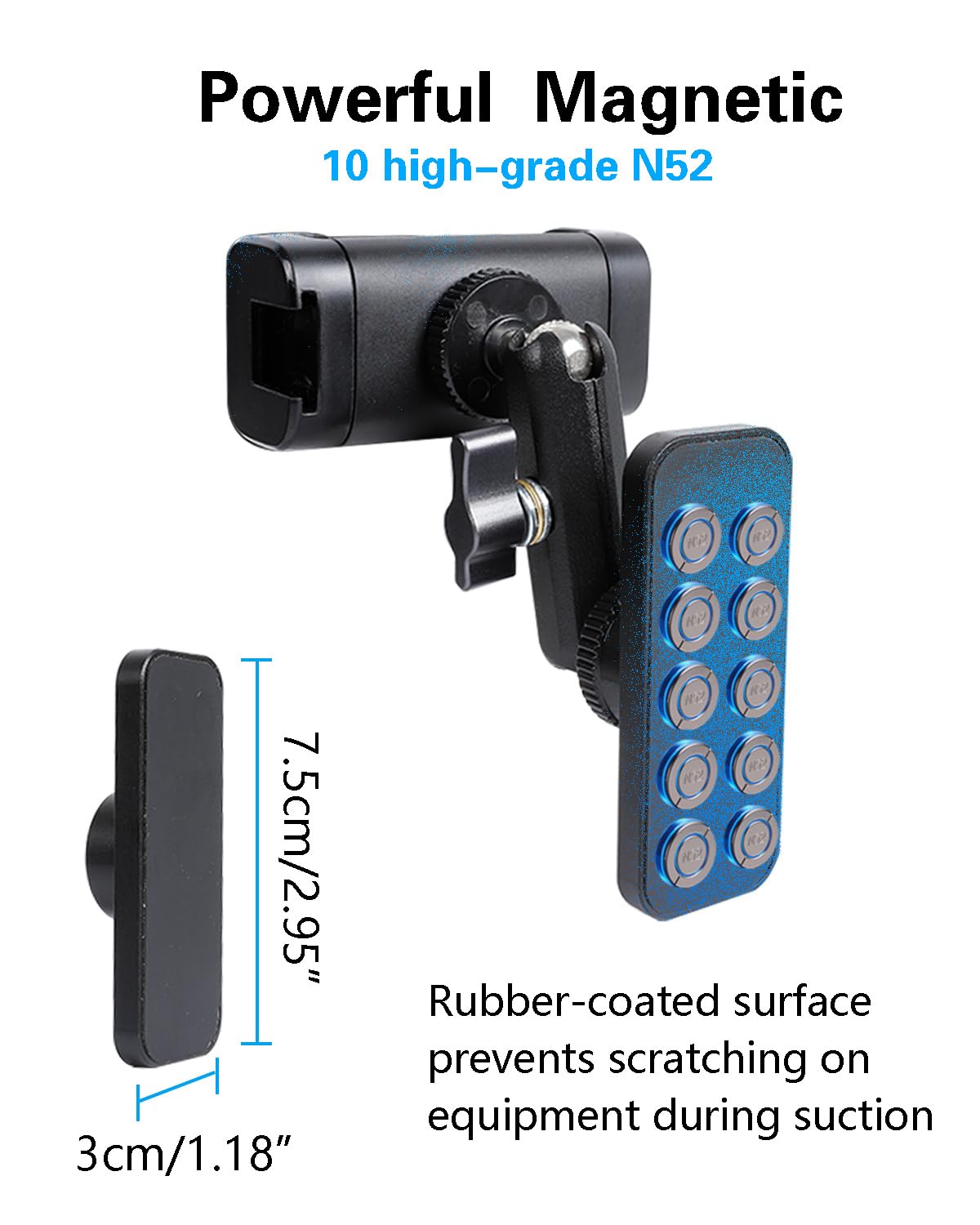 Leenconghui Gym Magnetic Phone Holder ?360 Degree Adjustable Fitness Phone Stand for Smartphones 4.7 to 7 Inches ?Super Magnetic Base Perfect