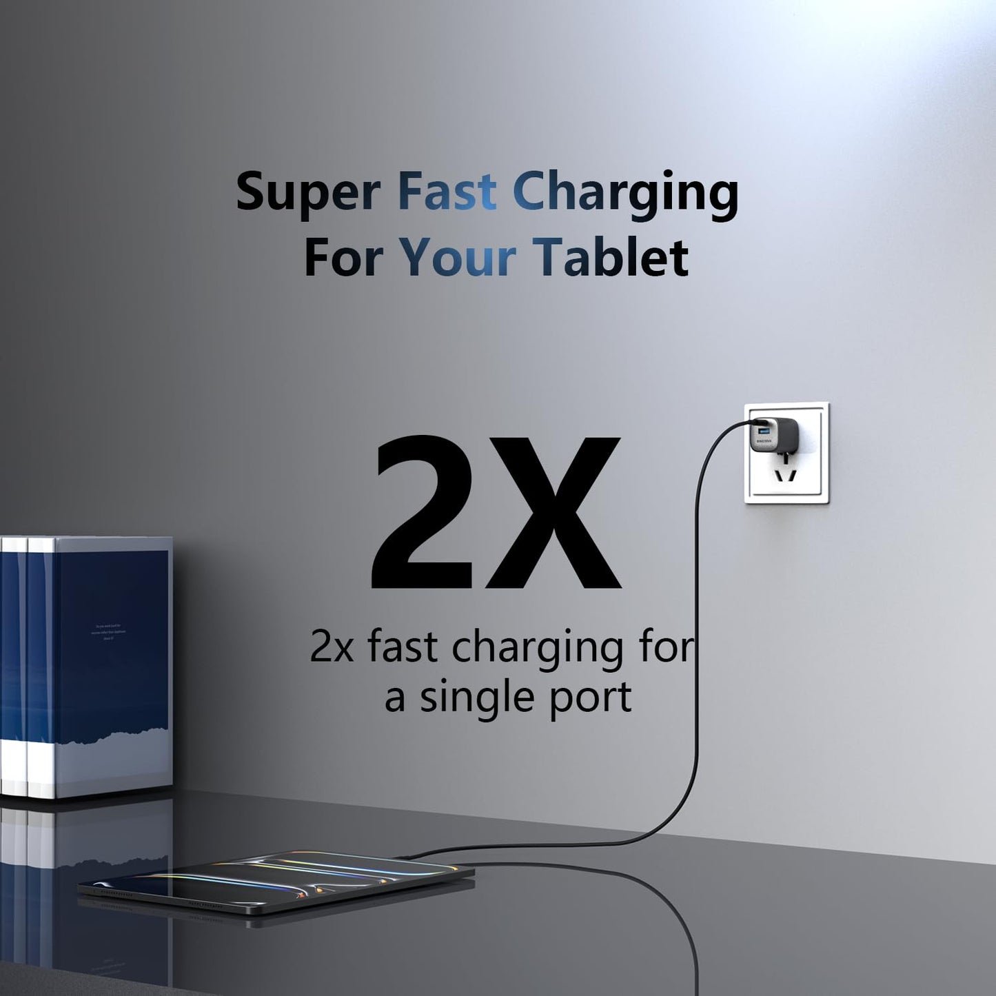DIKEQINN GaN Charger, 45W Fast Charging, Compact and Foldable Plug USB?C Wall Charger, Compatible with iPhone 17 Series, MacBook, iPad, Samsung Galaxy