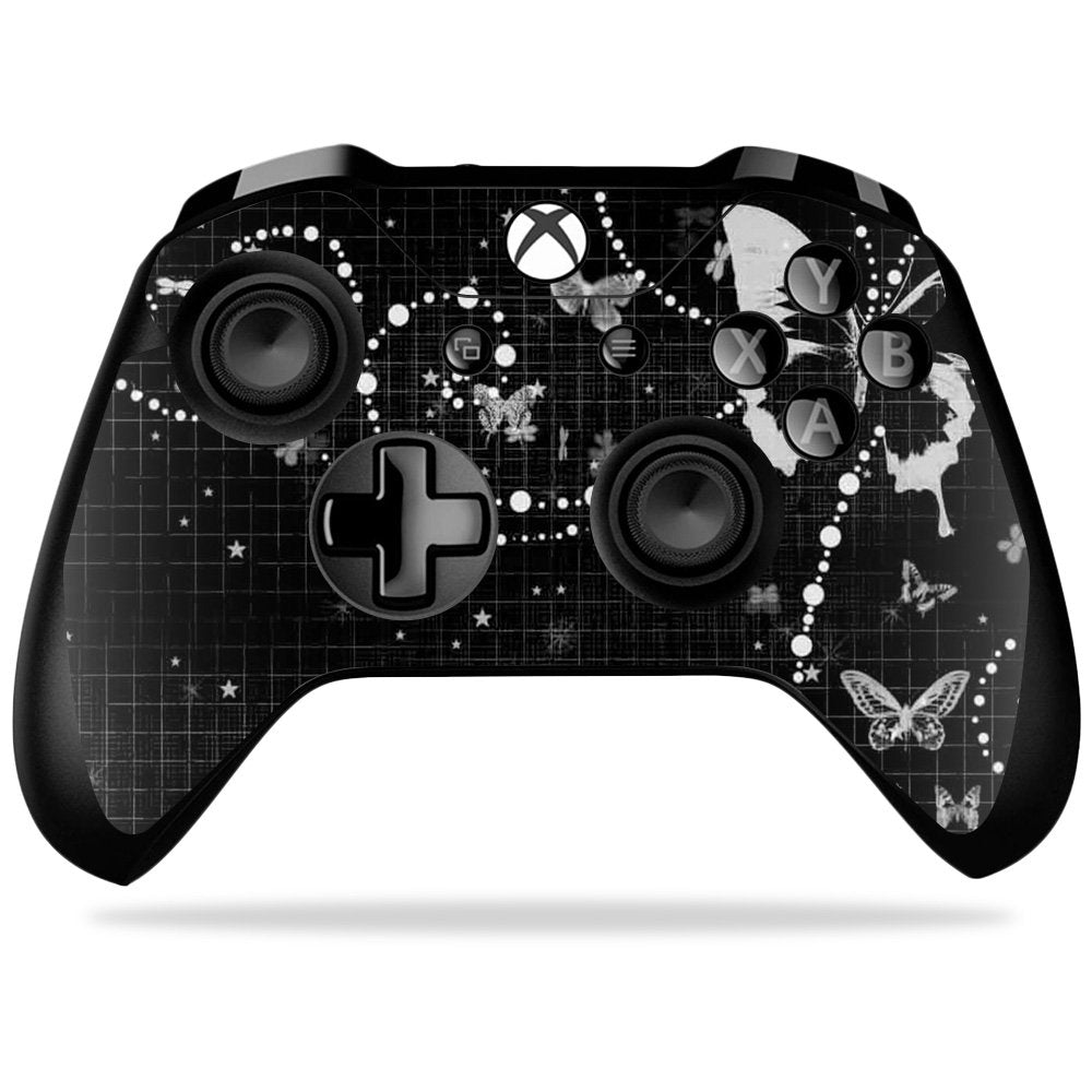MightySkins Skin Compatible with Microsoft Xbox One X Controller - Black Butterfly | Protective, Durable, and Unique Vinyl wrap Cover | Easy to Apply