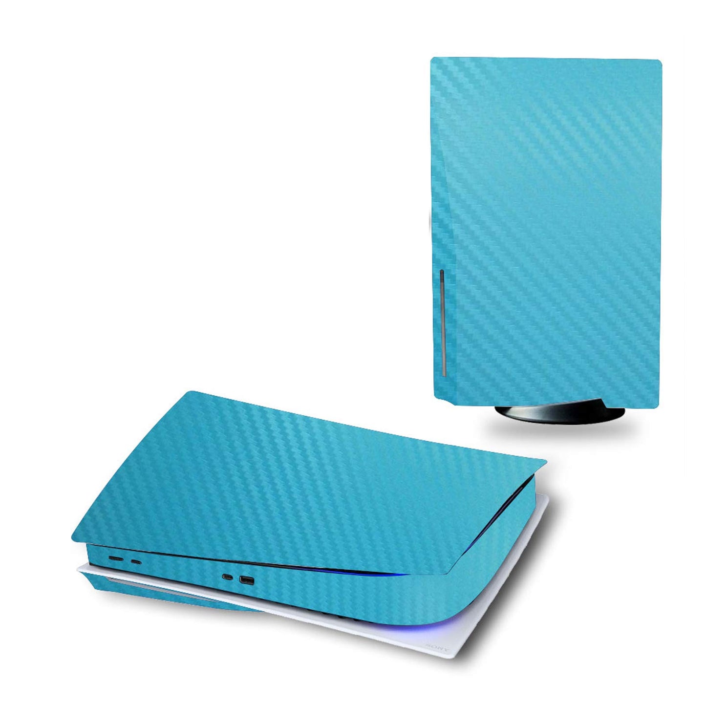 HAO Carbon Fibre Skin for PS5 Console and 2 Controllers Sticker Same Decal, Durable, Scratch Resistant, Bubble-Free Cover Compatible with PlayStation