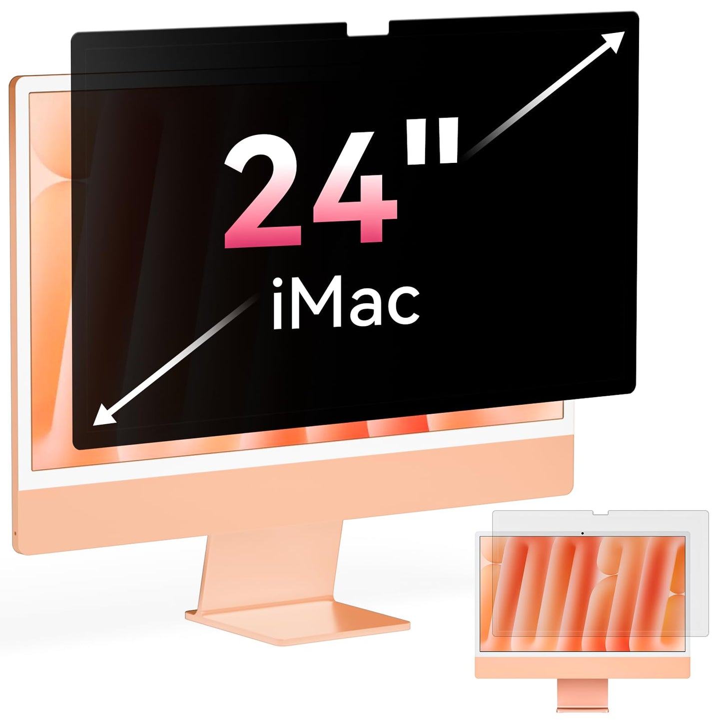 Yklssm 2026 Upgraded iMac Privacy Screen for 24 Inch 2021-2026 Destop Computer Monitor, Anti Glare Blue Light Filter Shield, Anti Spy Privacy