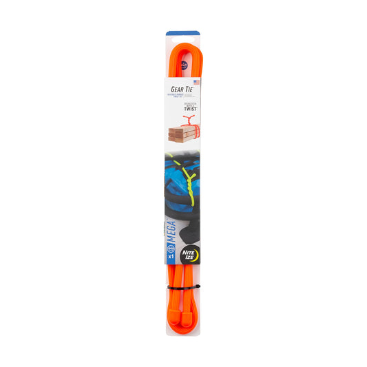 Nite Ize Gear Mega Twist Tie - 64-Inch - Reusable Gear & Zip Ties - Electric Cord Organizers - Cords - Bright Orange