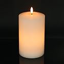 Eldnacele Large Flameless Flickering Candles White 3D Realistic Black Wick with Timer, 4” X 7.5” Battery Operated Real Wax Pillar Candles Warm White