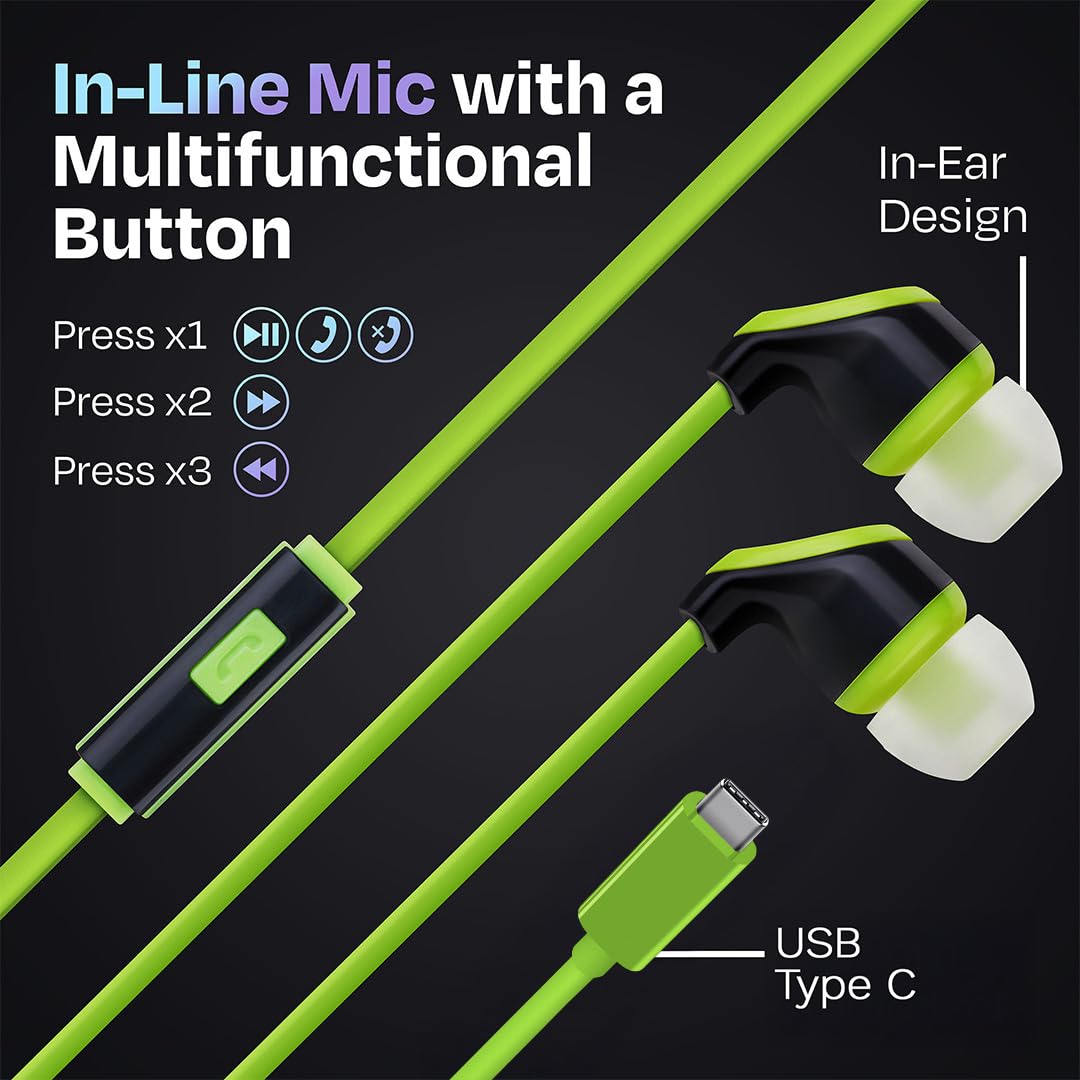 50 Pack Bulk USB C Headphones with Mic, Type C Wired Earbuds Noise Cancelling Earphones Compatible with iPhone 16/15 Pro Max Plus, iPad Pro, Galaxy…