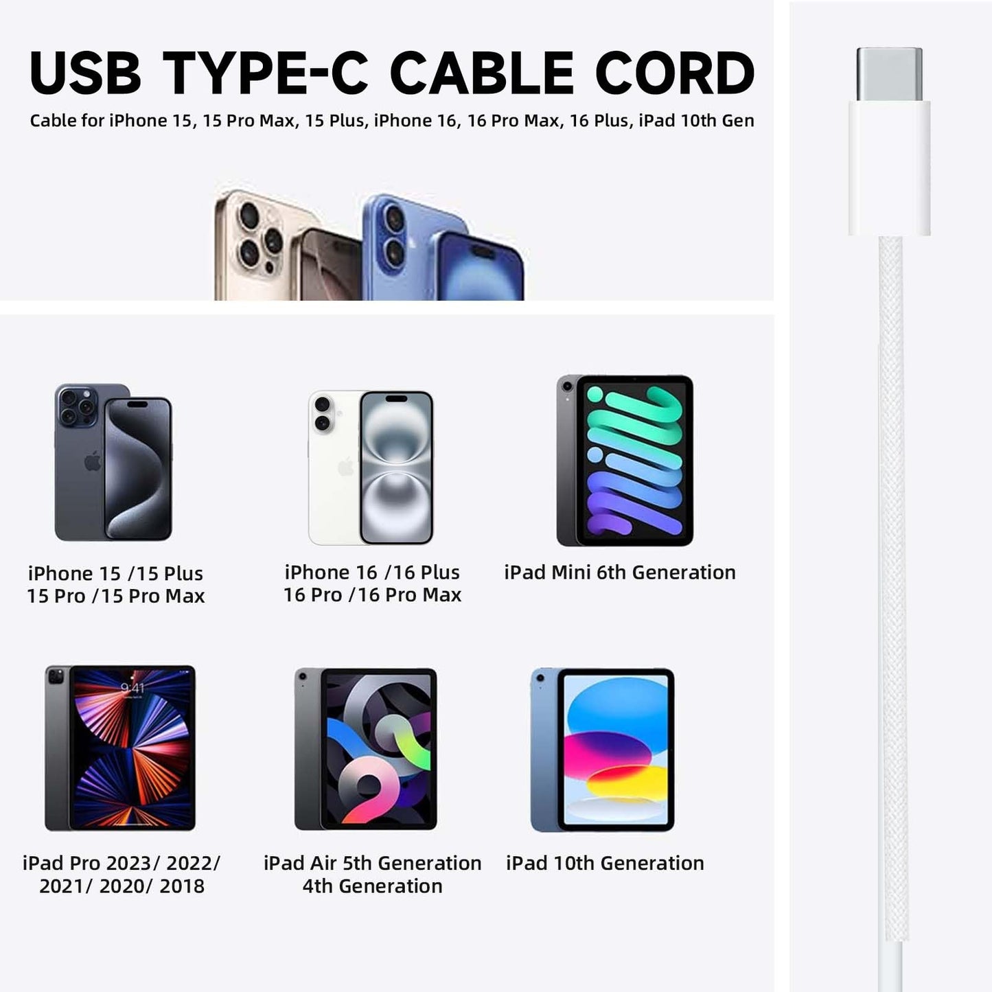 6FT AirPods 4 USB C Cable 20W Wall Charger for AirPods 4 Gen, AirPods Pro 2 2nd, AirPods Max 2 (2024), Apple TV Remote 3rd/4th gen,TV 4K/Siri Remote 3