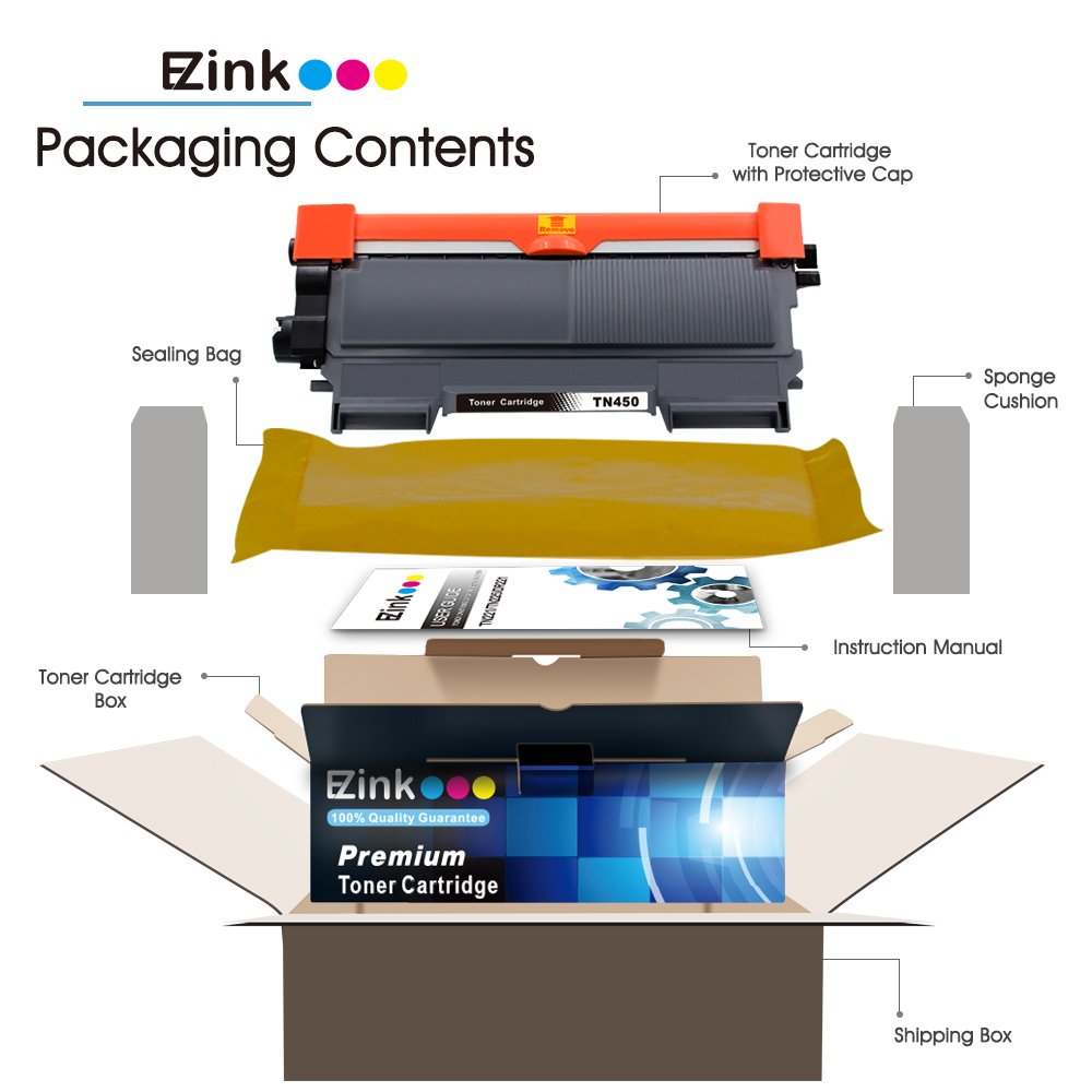 E-Z Ink (TM) Compatible Toner Cartridge Replacement for Brother TN450 TN420 High Yield (4 Black) Compatible with DCP-7060D DCP-7065DN Laser Printer