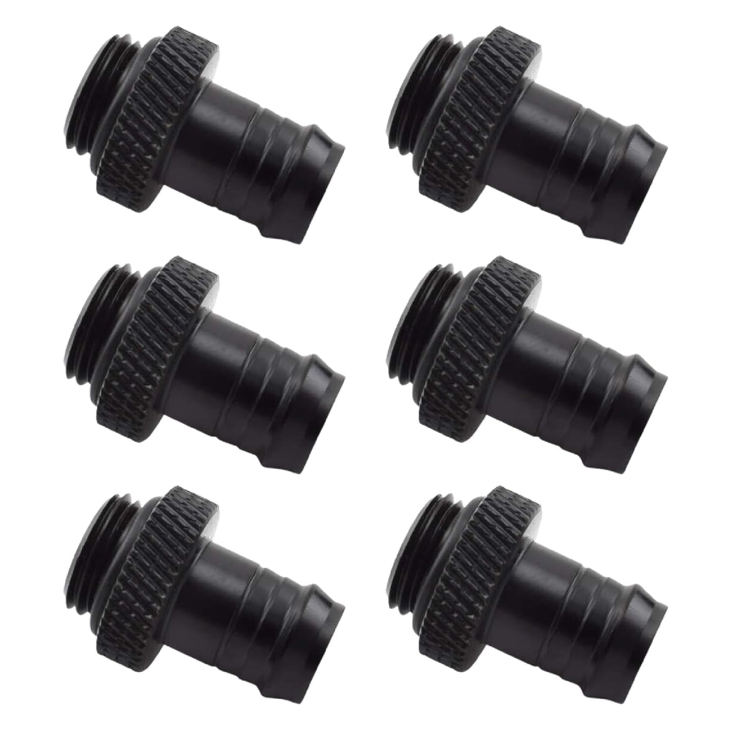 dracaena.io 12 Pack of G1/4" thread to 3/8" Barb Fitting for Soft Tubing, PC Water Cooling System Soft Tube Connectors, Black