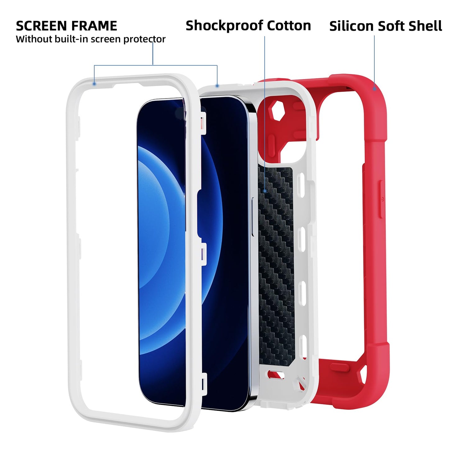 MARKILL Compatible with iPhone 15 Plus Case 6.7 Inch with Rotate Ring Stand, Military Grade Drop Protection Full Body Rugged Heavy Duty Protective