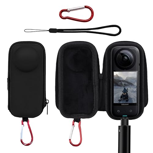 Craznick Hard Carrying Case for Insta360 X3 Portable Surface Waterproof Mini Storage Bag Lens Protector Cover with Wrist Strap for Insta360 ONE