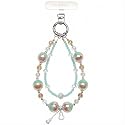 DYLWMYRL Pink Green Gradient Detachable Handmade 3D Pumpkin Resin Phone Chain Beaded Cell Phone Wrist Strap Gift for Girls