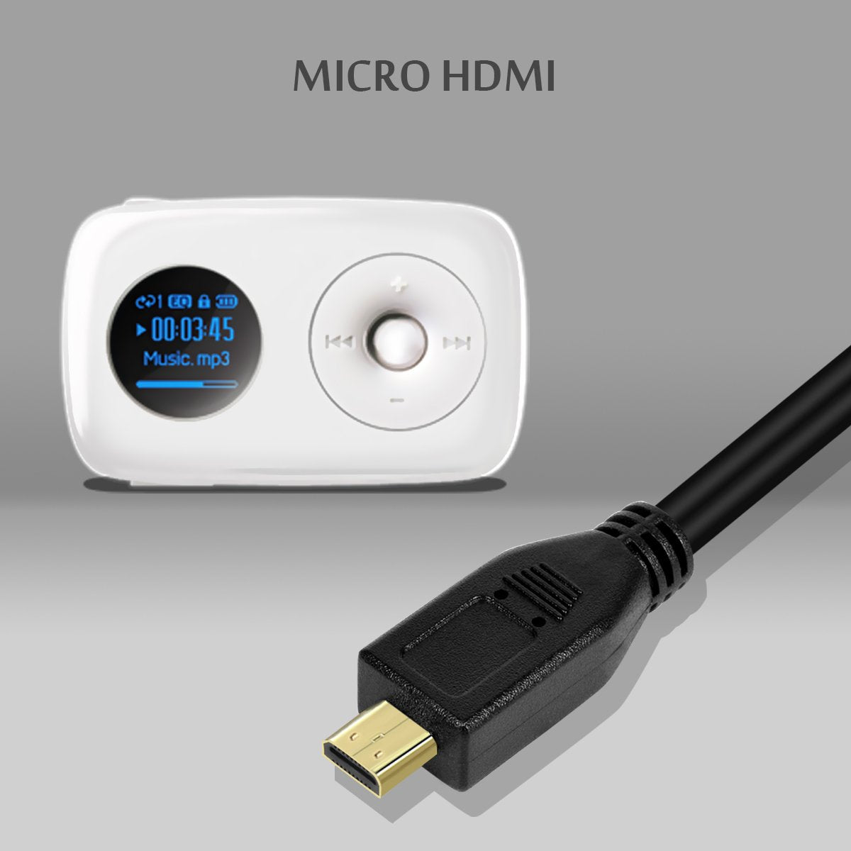 UCEC Coiled Micro HDMI to HDMI Cable, 3.2FT Retractable Cable for Laptops, Cameras, DSLRs, Camcorders, Portable Screens and Monitors