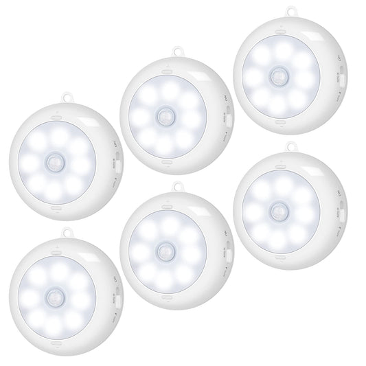 Alivation Motion Sensor Light Indoor, LED Closet Light Battery Operated, Night Light Under Cabinet Lighting, 3 AA Battery Powered, Puck Lights