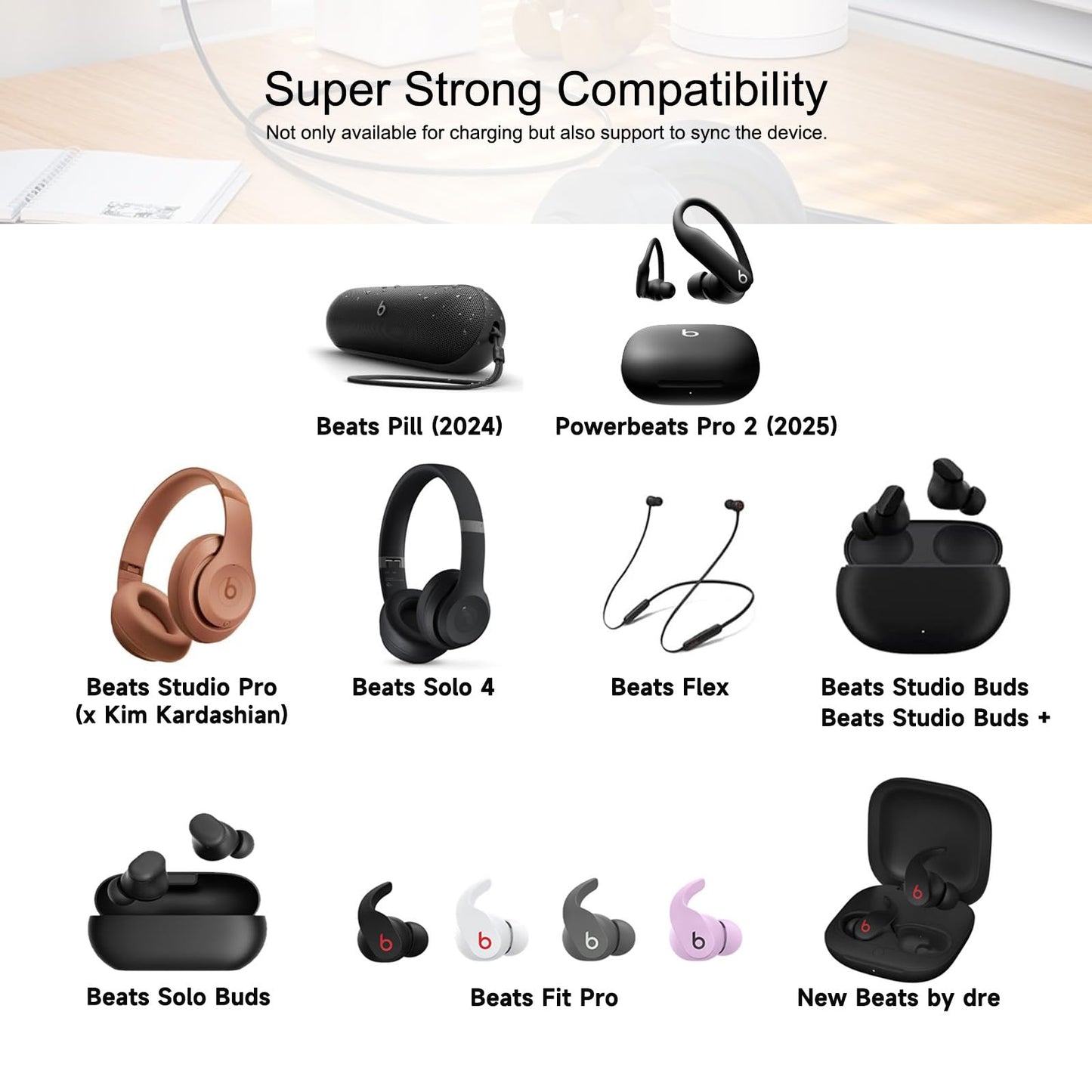 20W USB type C Wall Fast Charger for Beats Pill 2024, Beats Powerbeats Pro 2 Earbuds,Beats Solo 4, Studio Buds +, Pro x Kim Kardashian, Beats Flex,Fit