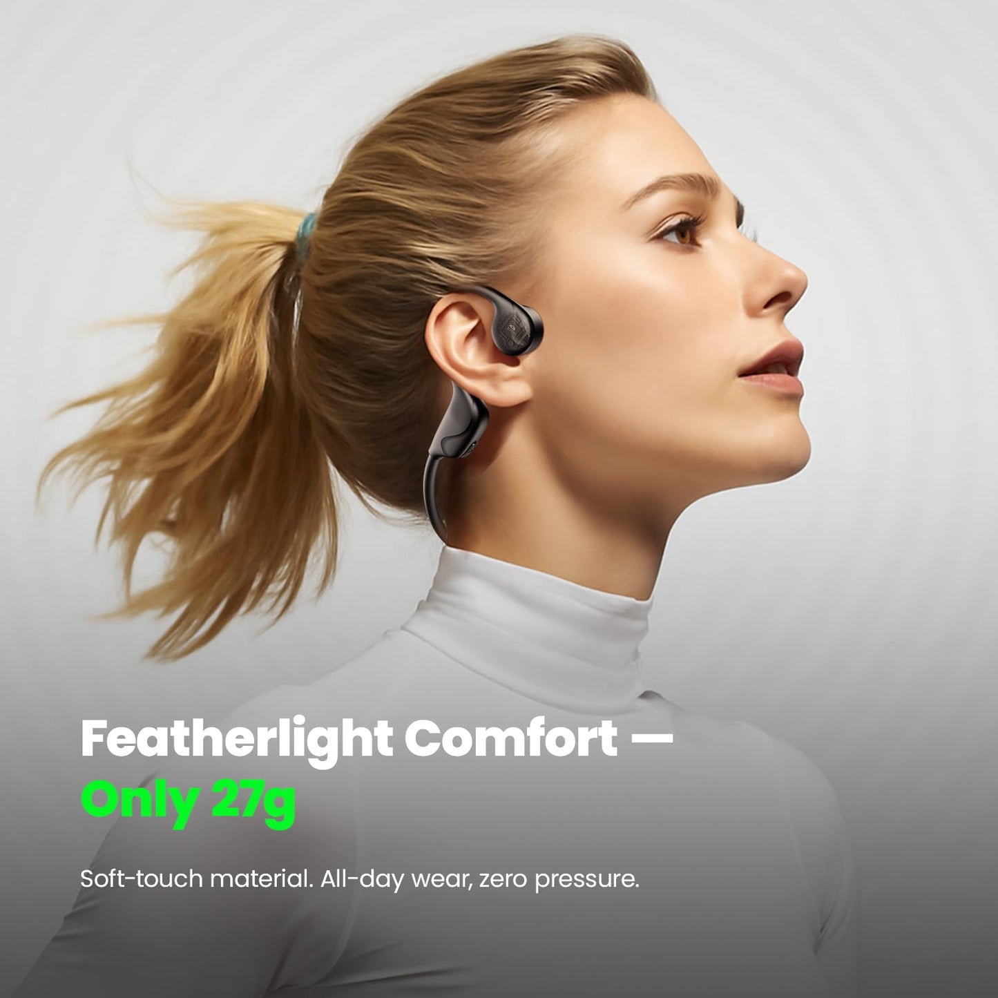 Bone Conduction Headphones,Bluetooth V6.0 Bone Conduction Earbuds with Mic,Open Ear Headphones 12Hrs Playtime,Wireless IPX5 Waterproof Sport Headphone