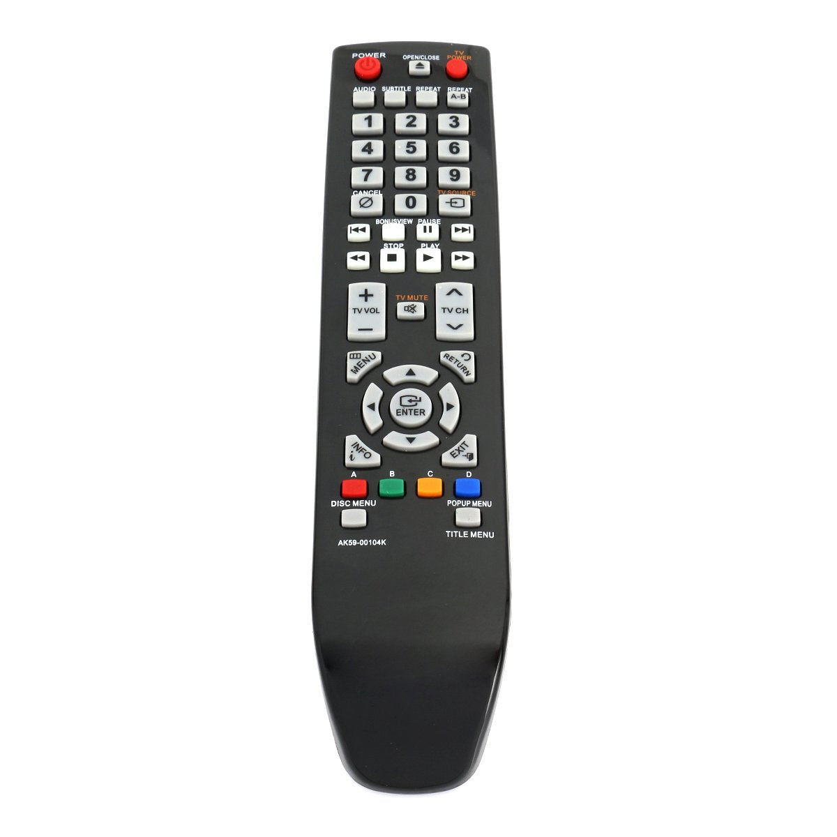 AK59-00104K Replaced Remote Control fit for Samsung BD Blu-Ray Disc DVD Player BDP1590 BD-P1600A BD-P3600 BD-P1590 BD-P1620 BD-P1580