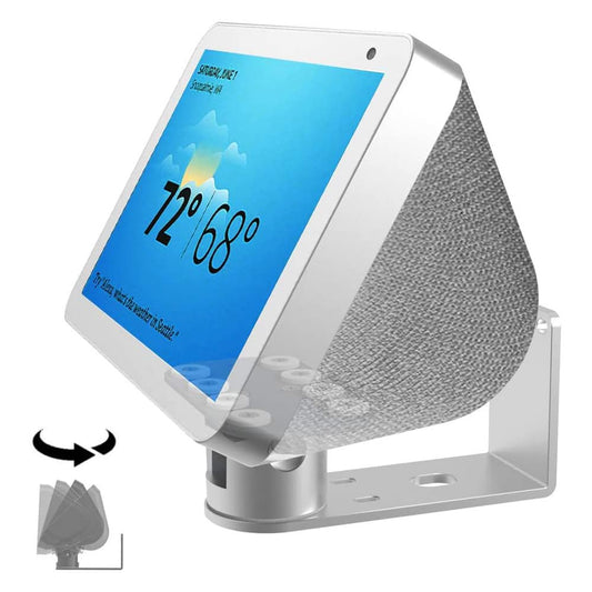 ATOPCAENRT Wall Mount Stand for Echo Show 8 (2nd Gen, 2021 Release and 1st Gen, 2019 Release) Aluminum Swivel Stand for Amazon Echo Show 8 & 5 Silver