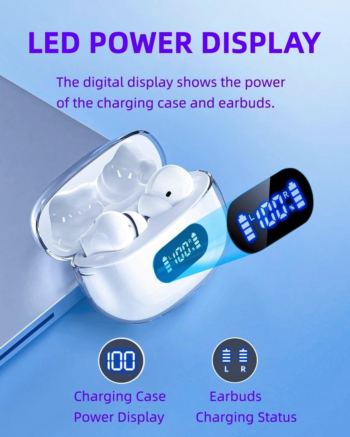 BYDTOOPCBD Wireless Earbuds P1 PRO, Earphones Wireless Bluetooth Headphones with Clear Call Mics Ear Buds, Comfortable Fit, IPX7 Waterproof Headset…