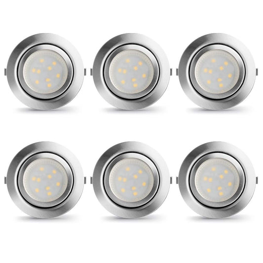 LED Puck Lights Wired Recessed Under Cabinet Lighting Dimmable,Halogen Bulb Retrofit Puck Light Plug in,60mm Cutout,3000k Warm White,12V Kitchen