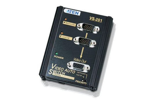 ATEN VS201 - Aten 2 to 1 Video Switch 2 x D-Sub (HD-15) Computer, 1 x D-Sub (HD-15) Monitor - 1024 x 768 @ 85 Hz - SVGA