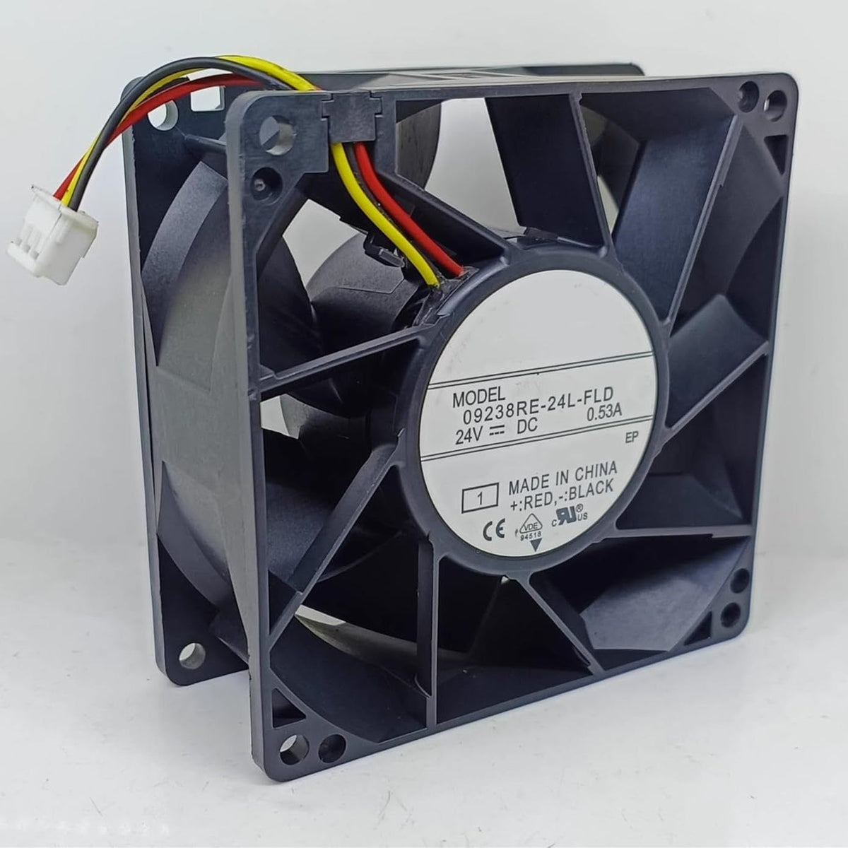 09238RE-24L-FLD DC 24V 0.53A 92x92x38mm 3-Wire Cooling Fan