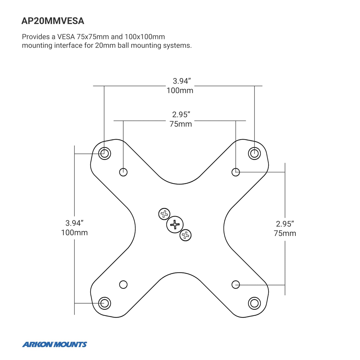 ARKON Mounts VESA-Compatible Car Seat Rail Mount & 22" Adjustable Arm | Designed for VESA 75/100 Compatible Devices | Strong Multi-Angle Arm |