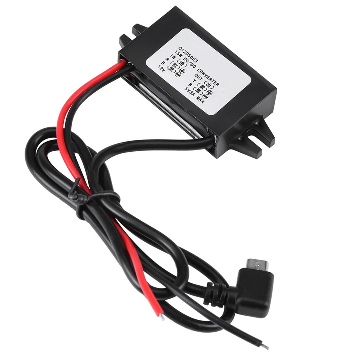 DC-DC 12V to 5V 3A Micro USB Converter Voltage Step Down Regulator Waterproof Power Converters for Car Smartphone (Converter 2)