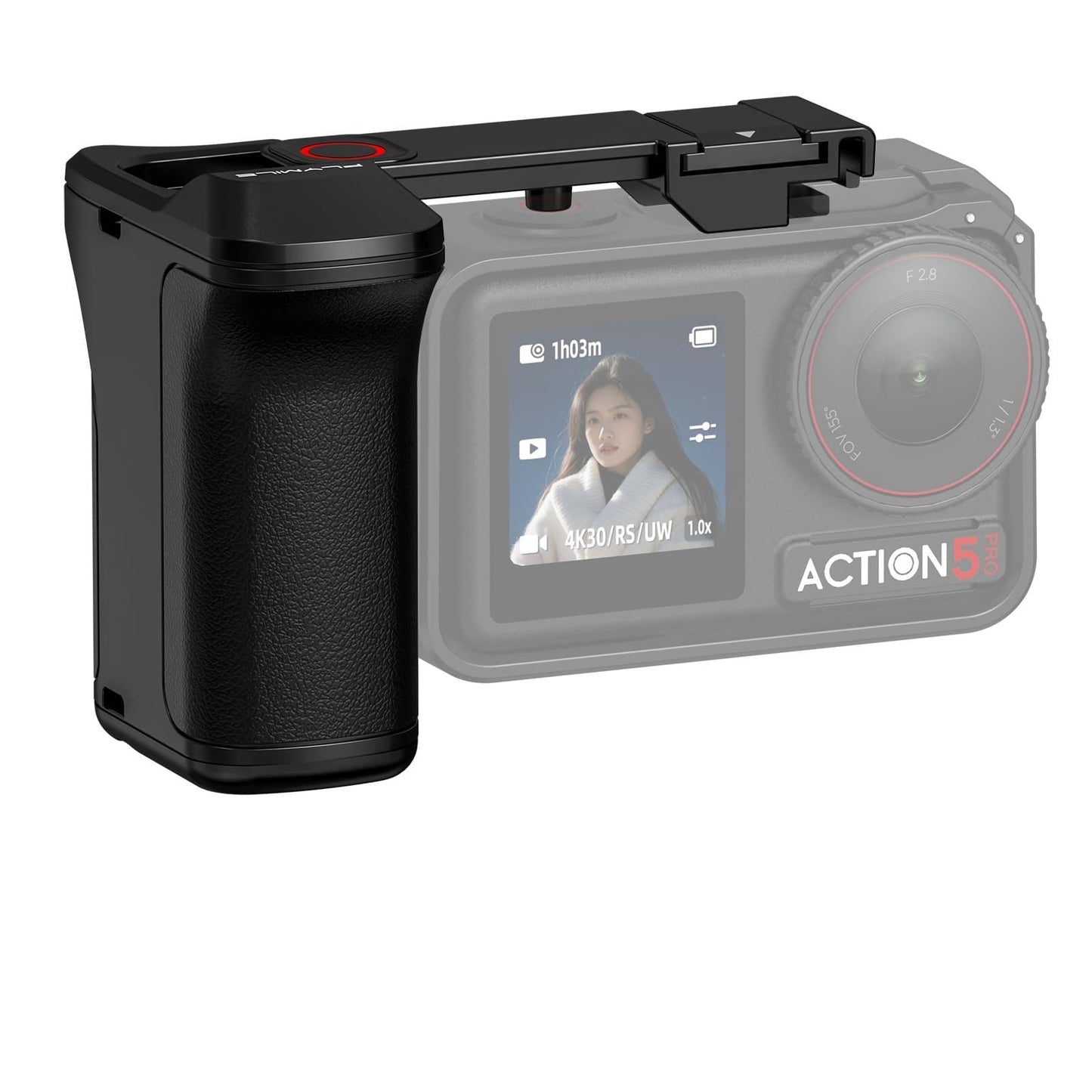 Grip Kit for DJI OSMO Action 5 Pro (for Original Cage), Handle Holder Expansion Mount DSLR Style with Shutter Button for DJI Osmo Action 5 Pro 4 3