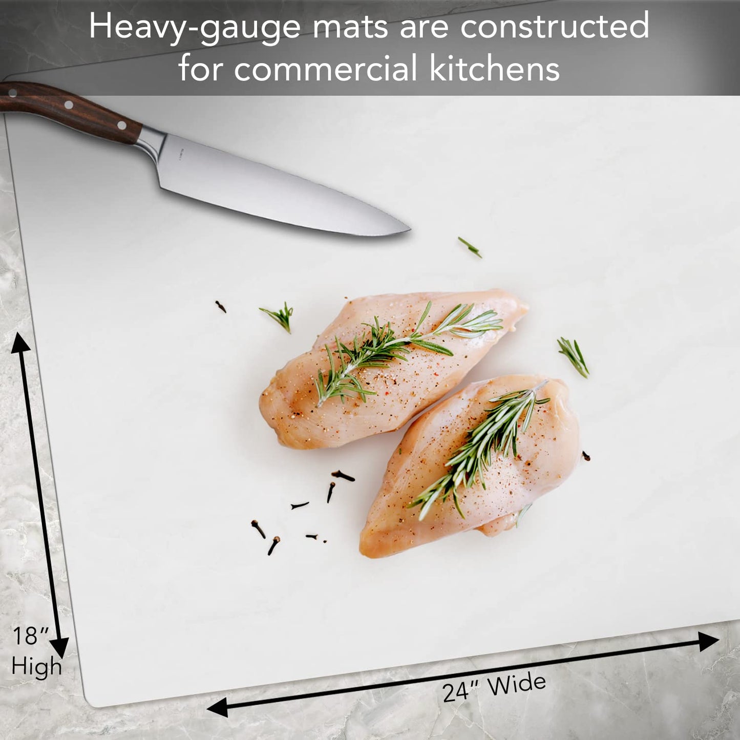 Cut N' Funnel Large Heavy Gauge Flexible Plastic Cutting Board Mat 1 Pack 24" by 18" Made in the USA BPA Free Dishwasher Safe
