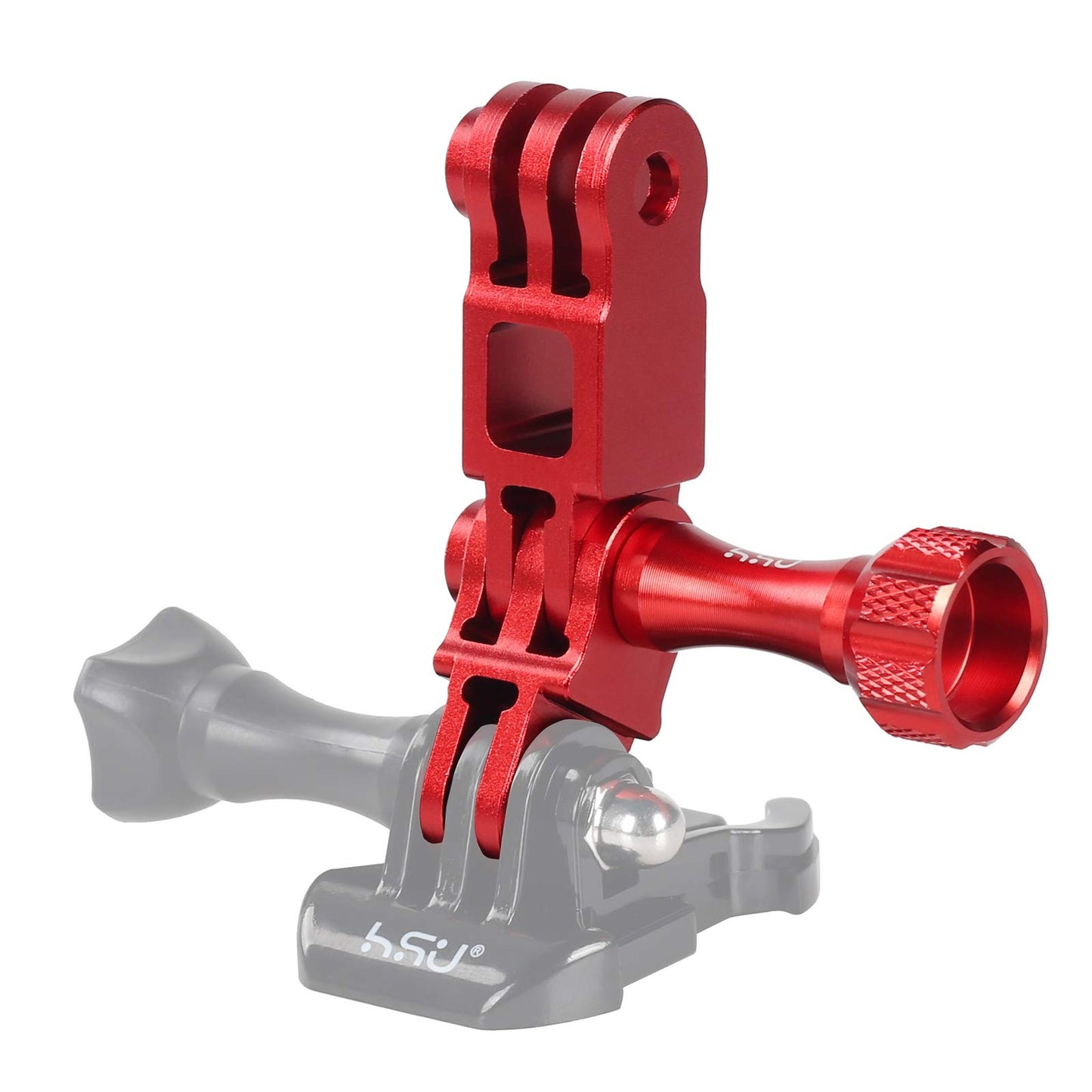 HSU Aluminum Alloy Metal Adjust Arm Straight Joints Mount, Same Direction Straight Joints Mount for Go Pro Hero 13/12/11/10/9/8/7/6/5 Black,Session