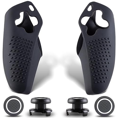 SoAegis Split Anti-Slip Controller Skin Set, with 2 Thumb Grips & 2 Elevated Base, Individually Silicone Grip Controller Case for PS5 DualSense