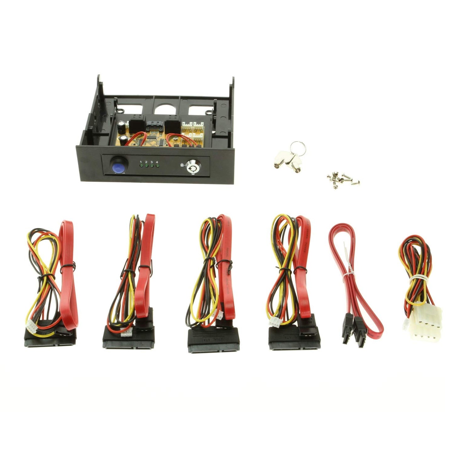 Coolgear 4 Port SATA III Switch 3.5inch Bay Mount Design with KeyLock and LED