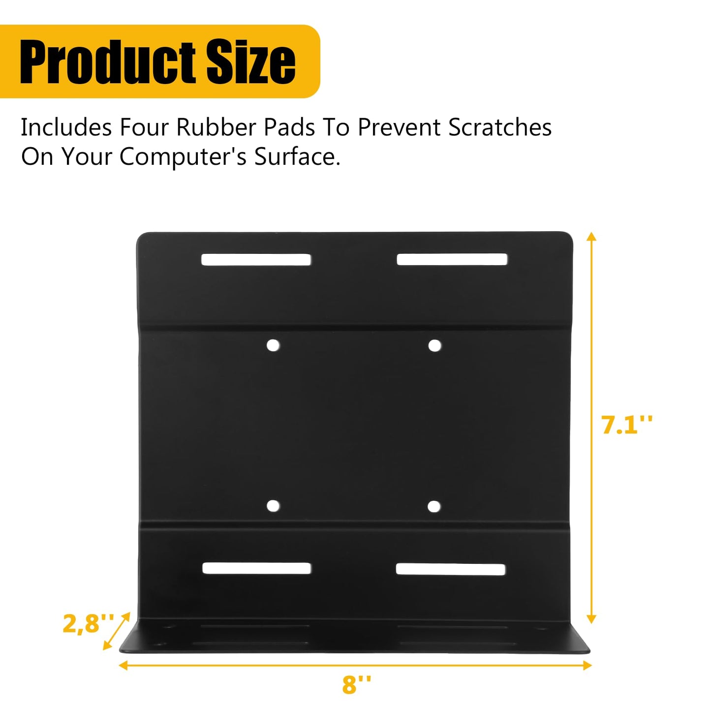 Freejia SFF Under Desk PC Mount and Wall Mount Bracket, Heavy-Duty Steel Adjustable CPU Holder for Small Form Factor Towers, UPS, Mini PC, Versatile