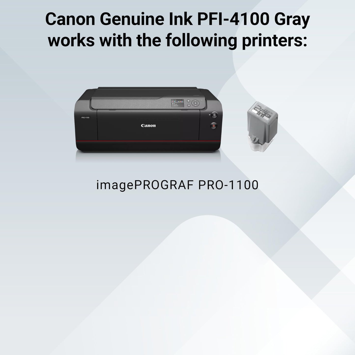 Canon PFI-4100 Genuine Gray Ink Tank, Compatible with imagePROGRAF PRO-1100 Printers