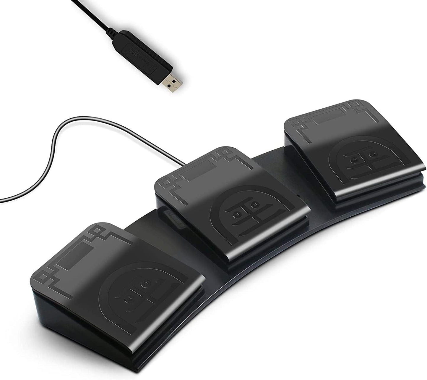 PCsensor USB Foot Pedal PC 3 Key Foot Pedal Customized Foot Switch Programmable Computer Keyboard Mouse for Video Game Control Office Work Sheet Music