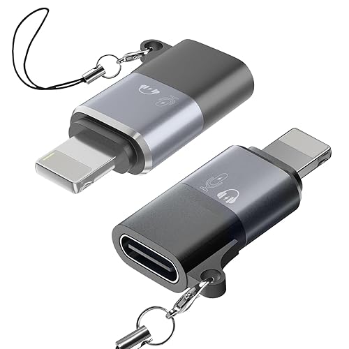 USB C to Lig-htn-ing adapter, iO-S OTG adapter, suitable for connecting wireless microphones, USB flash memory, speakers, card readers, mice…