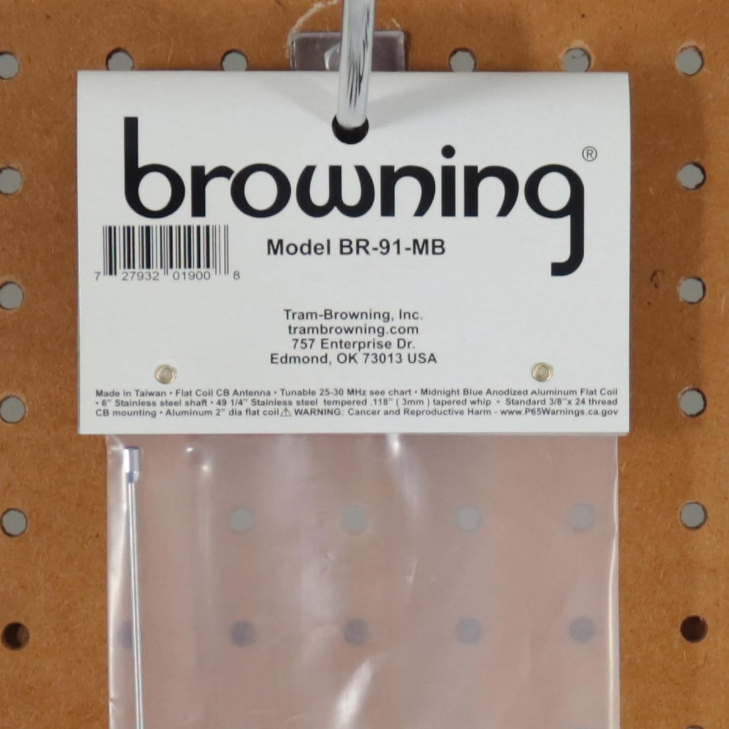 Browning BR-91MB BR-91 63-in. 15,000-Watt Flat-Coil CB Antenna with 6-in. Shaft (Midnight Blue)