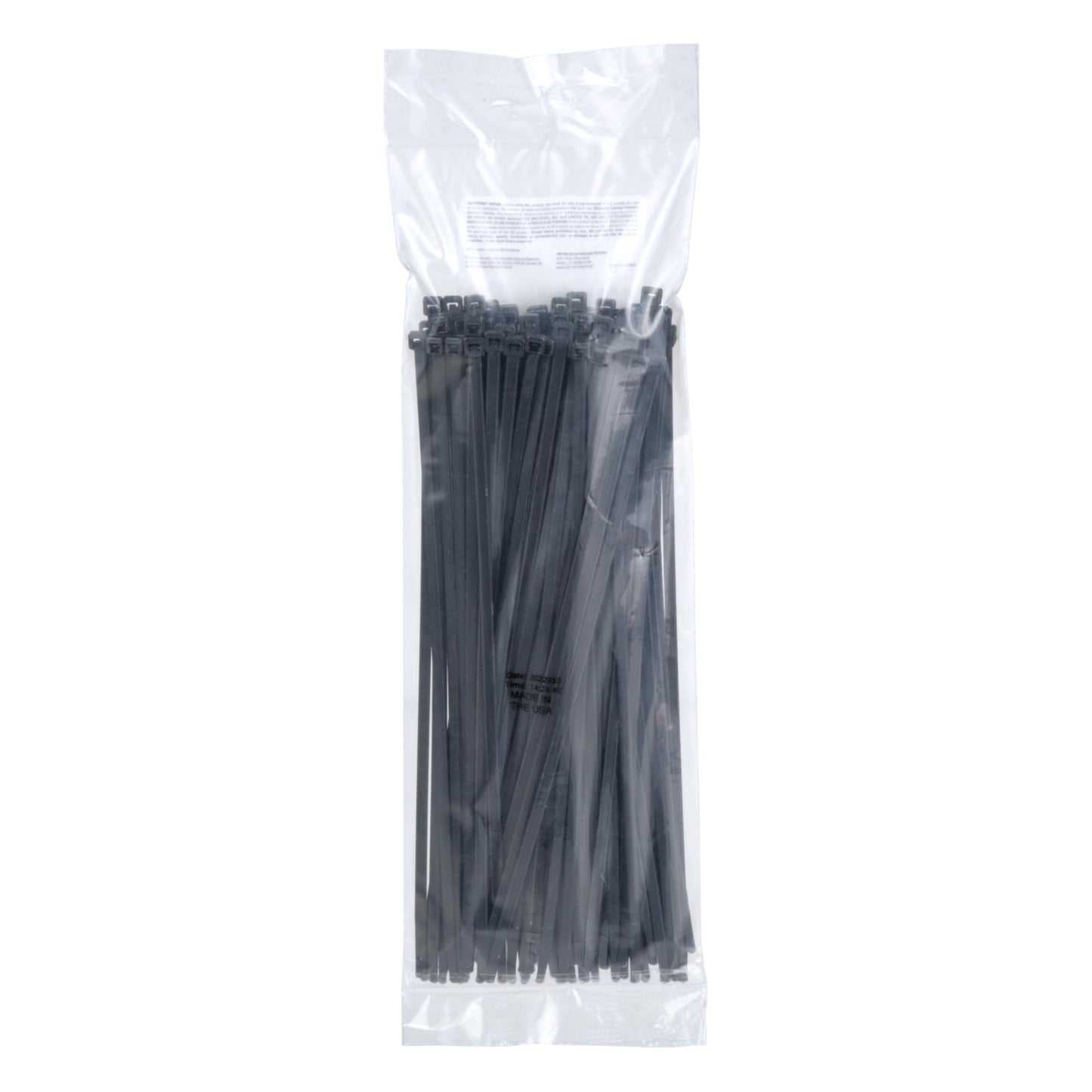 3M Cable Tie CT11BK50-C, Black, 50 lb, 11", Bag of 100 Nylon Cable Ties, Curved tip Allows for Faster Threading and Installation