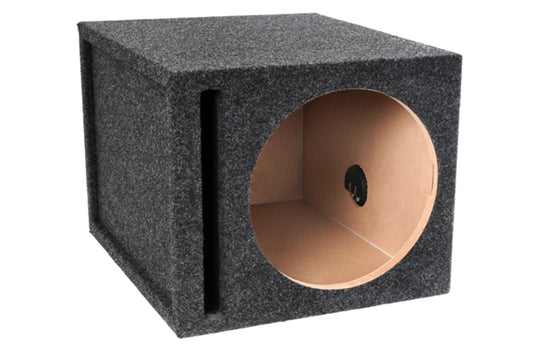 Atrend 12SQV 12” Single Vented Subwoofer/Speaker Enclosure Made in USA, Charcoal