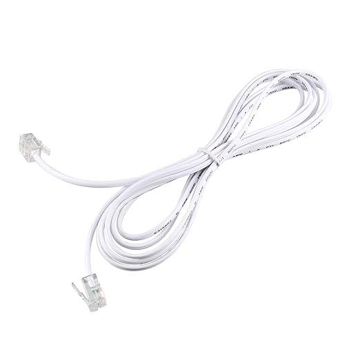 uxcell RJ11 6P2C Telephone Line Cord Cable, 2m Long Phone Extension Cord Wire with Standard RJ11 Plug for Fax Modem ADSL, Phone Line Modular Plug