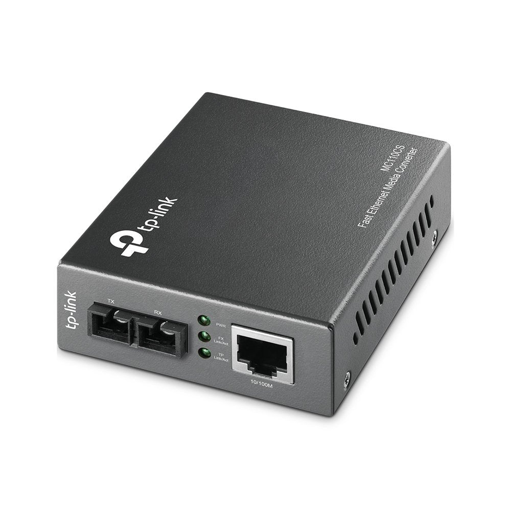 TP-Link Fast Ethernet SFP to RJ45 Fiber Media Converter | Fiber to Ethernet Converter | 10/100Mbps RJ45 Port to 100Base-FX Single-Mode Fiber (MC110CS)