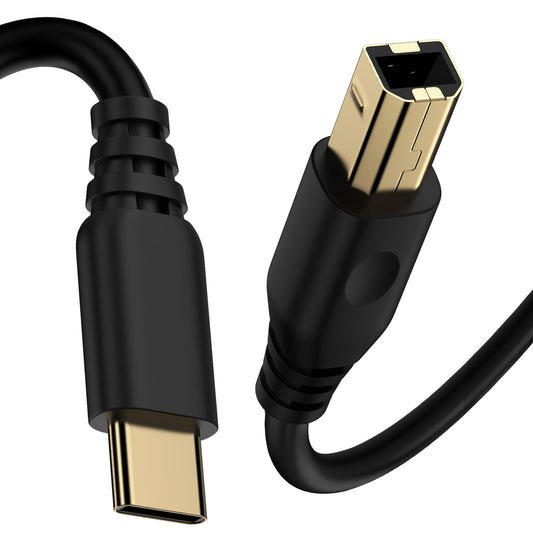 USB C to USB B Printer Cable 10FT, Extra Long USB B to USB C Scanner Printer Cord for MacBook Pro, Air, HP, Type C MIDI Cable for Yamaha Casio Digital