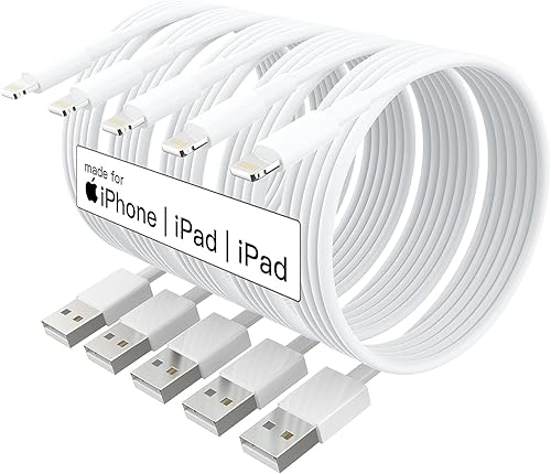 [ MFi Certified ] 5Pack 10ft iPhone Charger Cable, Long Lightning Cable 10 Foot, High Fast 10 Feet iPhone Charging Cable Cord Connector for iPhone 12…