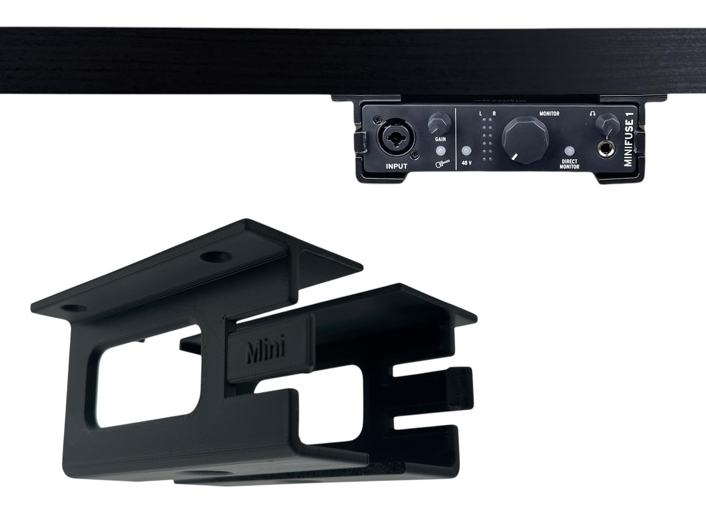 Iron Prints Desk Mount Kit for Arturia MiniFuse 1, 2, & 4 - Under Desk Mount Brackets with Reversible Clips - Secure Mounting Accessories