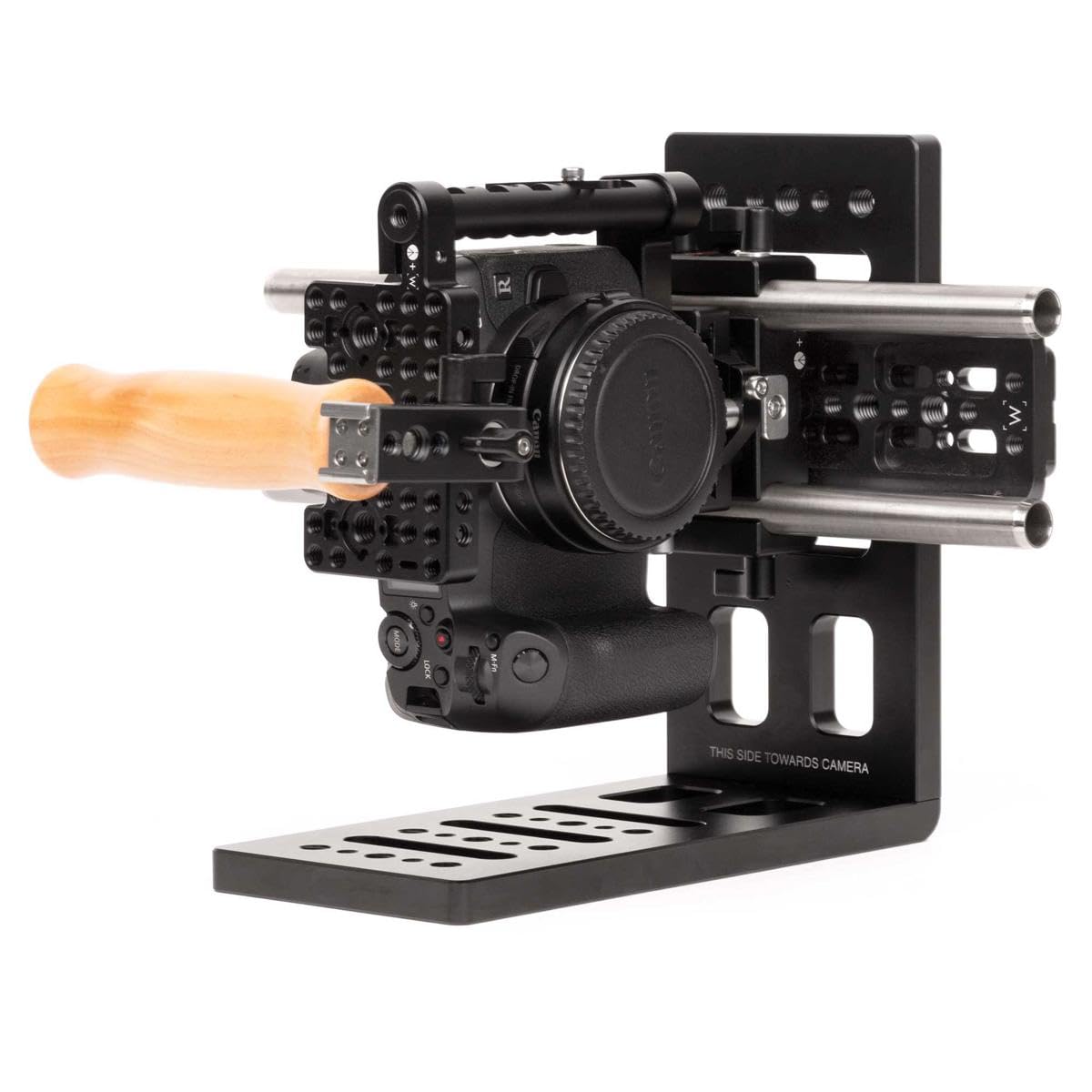 Wooden Camera Mini Vertical Camera Bracket, L-Shaped with 1/4-20 and 3/8-16 Threaded Holes, Made of Durable CNC Machined Aluminum, Small Version