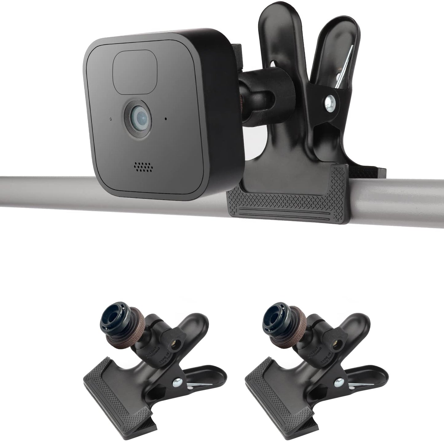 iTODOS 2 Pack Clip Clamp Mount for Blink Outdoor 4 (4th Gen)/(3rd Gen)/XT/XT2/Mini, Metal Holder, Camera Mount Attach Wherever You Like Without Tools
