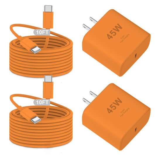 EzonEZoff iPhone Charger Fast Charging,2Pack 45W USB C Super Fast Charger&10FT Type C Charging Cable Cord for iPhone 17e/17 Pro Max/17 Pro/17