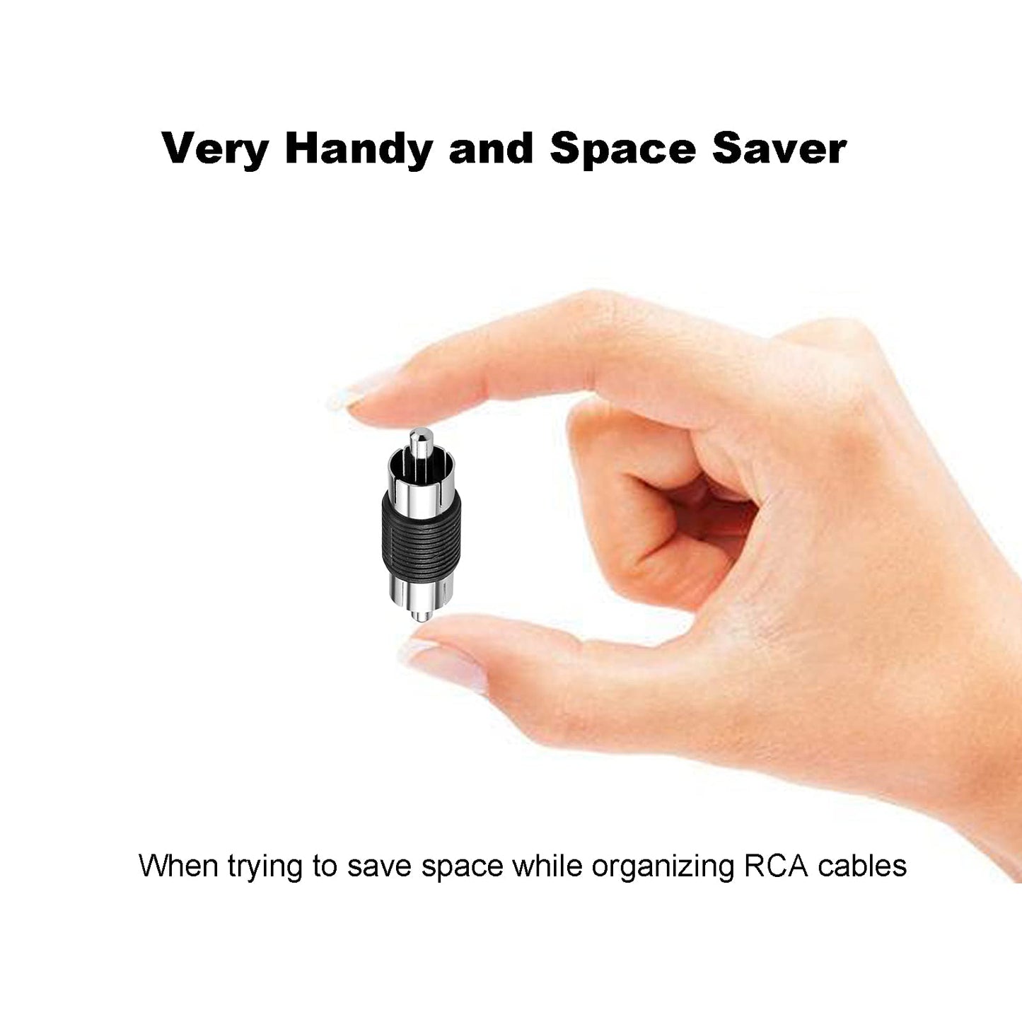Borsuer 6Pcs RCA Male to Male Adapter Audio Video Nickel Plated RCA Male Coupler Connector Adapter for RCA Cable Extension