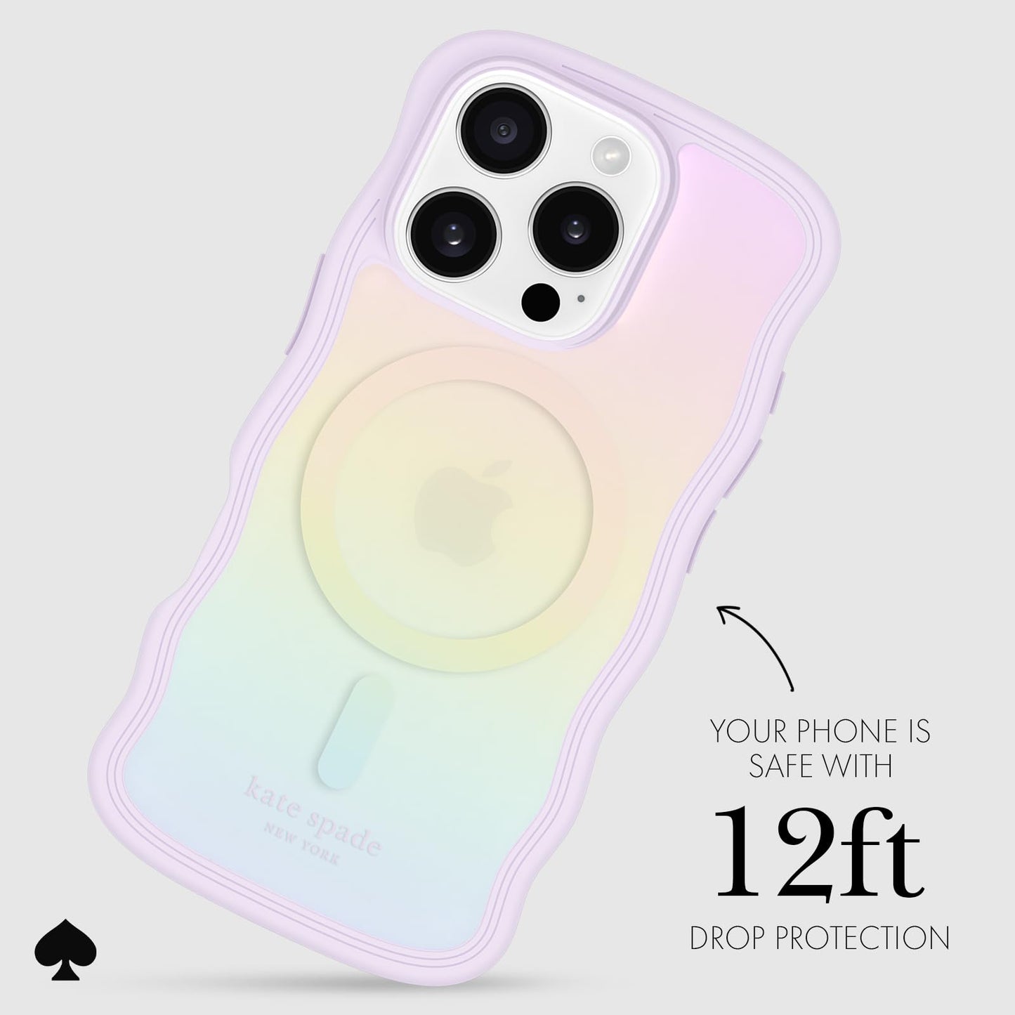 kate spade new york iPhone 16 Pro Case - Wavy Opal Iridescent