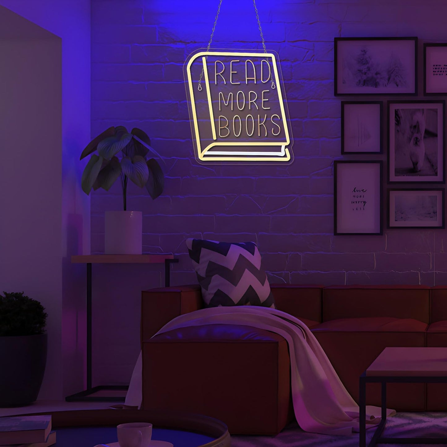 Read More Books Neon Sign,Dimmable Inspirational Read LED Lights Up Signs for Classroom Library Bedroom Office Dorm Wall Decor Desk